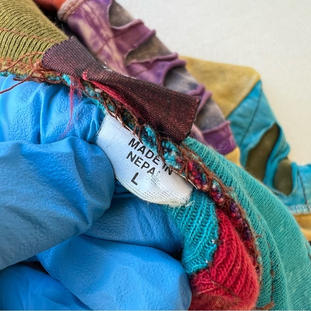 KPC Boho Colorful Patchwork Hooded Jacket Women’s Size Large - Picture 8 of 9